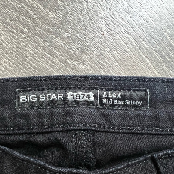 Big star Alex mid rise skinny cigarette jeans in black size 4/27 - Picture 9 of 13